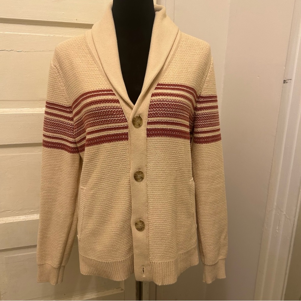 Academia Preppy Red Striped Men's Sweater